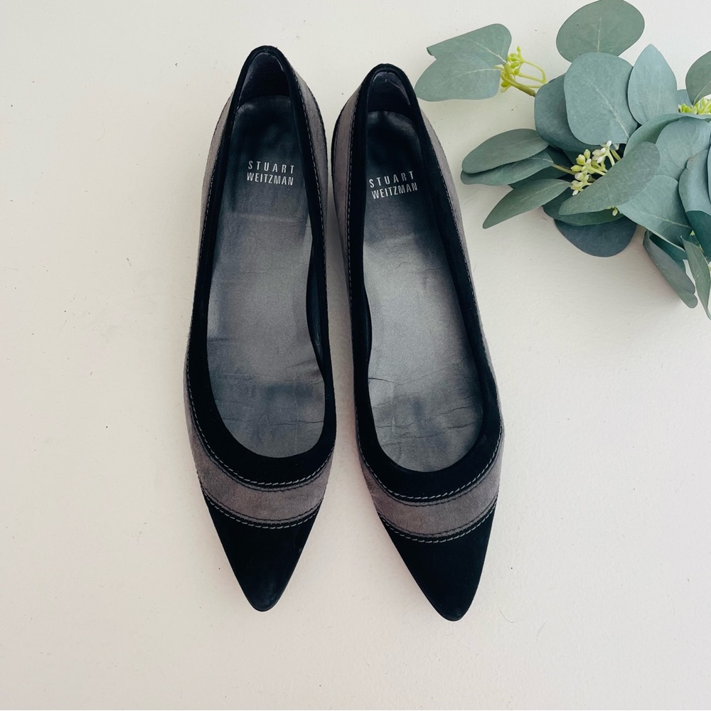 Stuart Weitzman Tier Suede Kitten Heels
